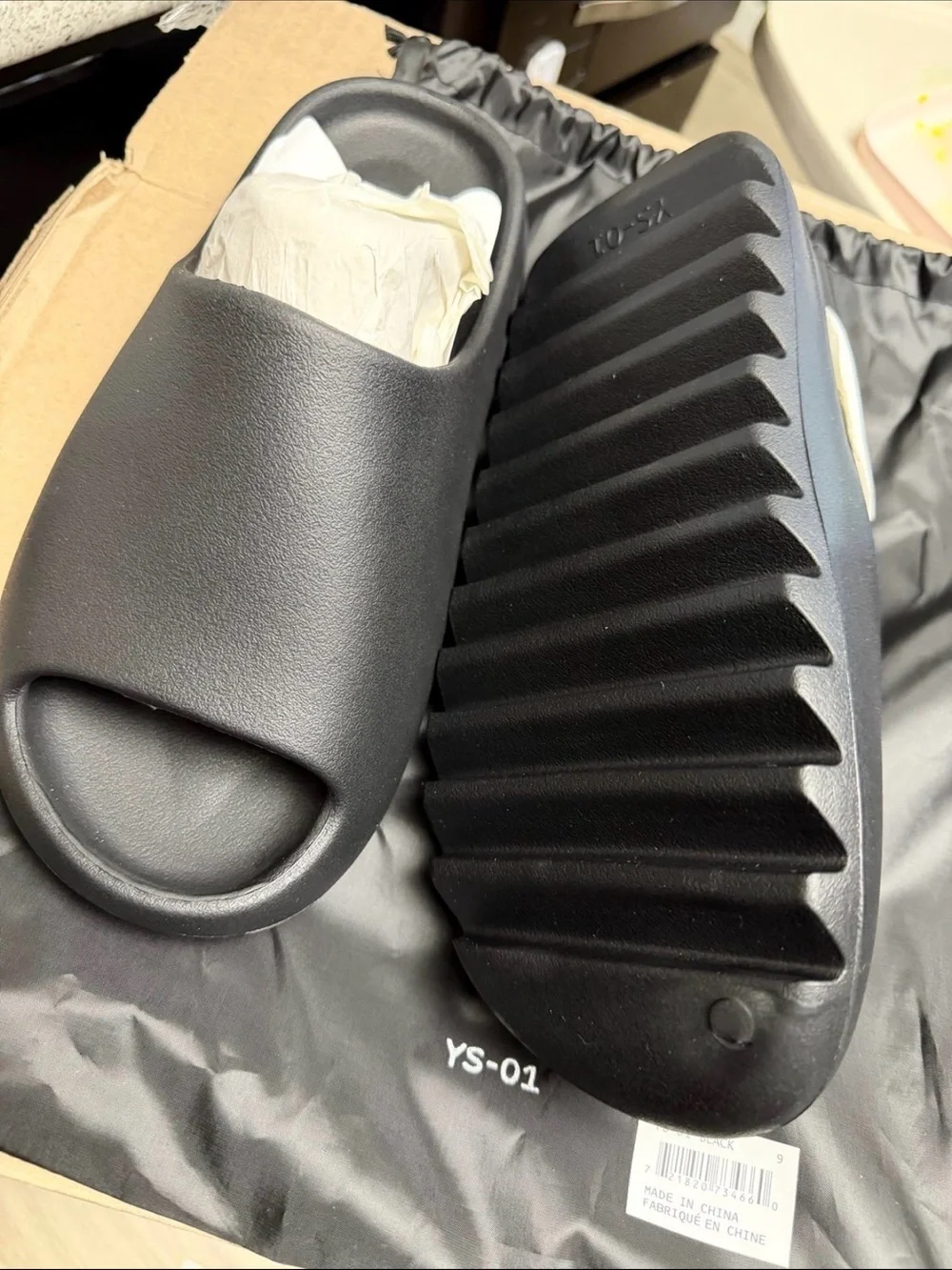 Men's Black Slide Sandals - YS-01